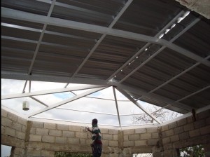 The PBR metal roof installed on the orphanage