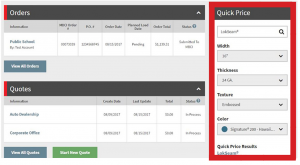 The Quick Price Tool allows for users to get immediate accurate pricing on any product (pricing subject to change).