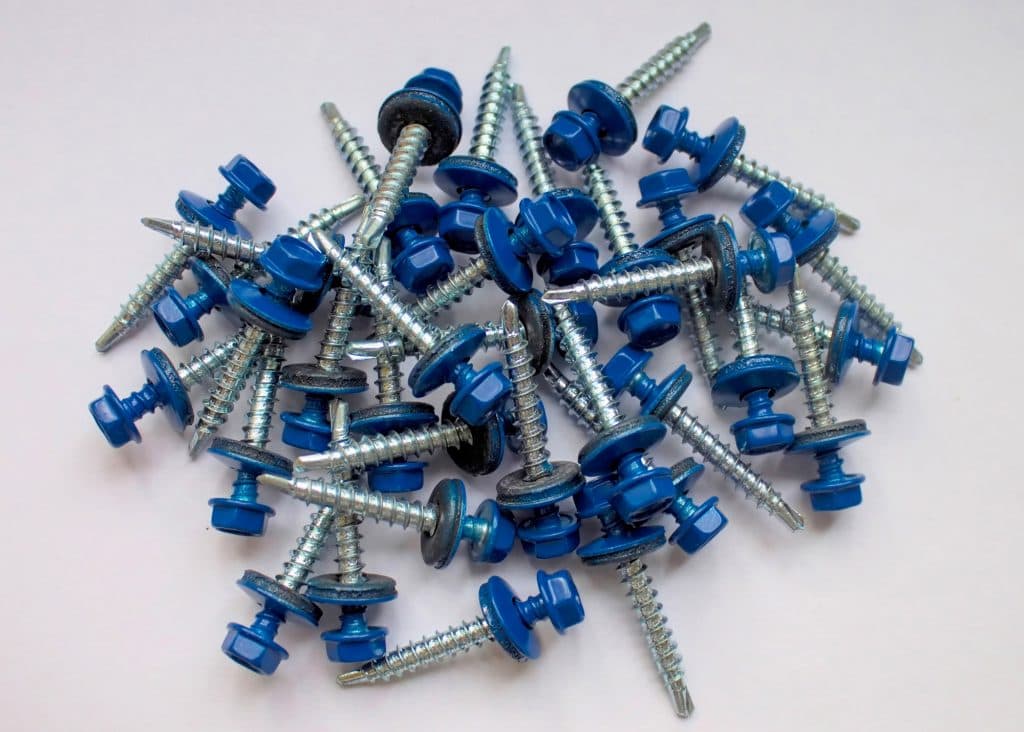 Colored Fasteners for Metal Roofs